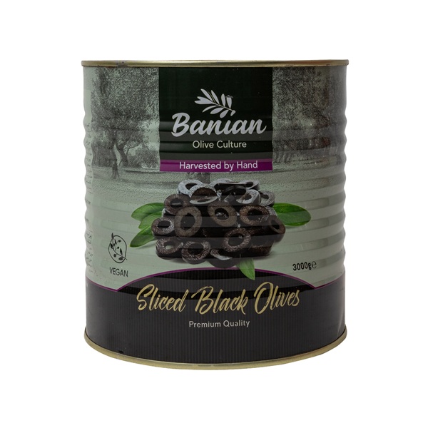 زیتون سیاه اسلایس بانیان حلب خرید زیتون سیاه اسلایس بانیان حلب در اصفهان